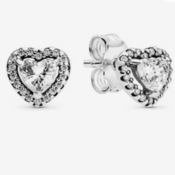 Elegant Elevated 925 Silver Heart Stud Earrings 45$